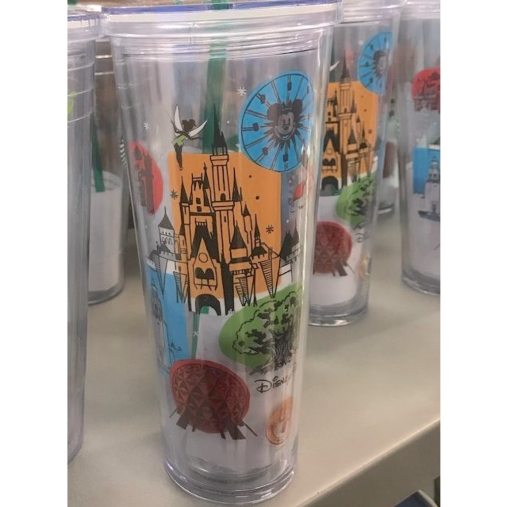 Starbucks x Disney Parks Clear Tumbler with Green Straw